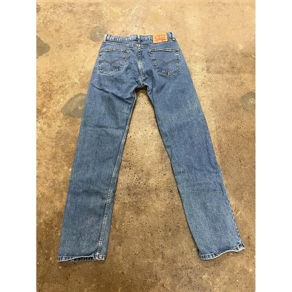 Levi's 505 Regular Fit Jeans Mens 31x34 Blue Denim Stonewash Mid Rise Straight - Picture 8 of 16